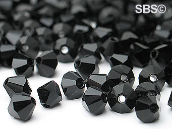 Preciosa 4mm Bicone - Jet (72) count