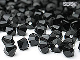 Preciosa 4mm Bicone - Jet (72) count