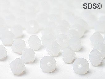 Preciosa 4mm Bicone - White Opal  (72) count