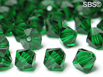 Preciosa 6mm Bicone - Green Emerald (36) count