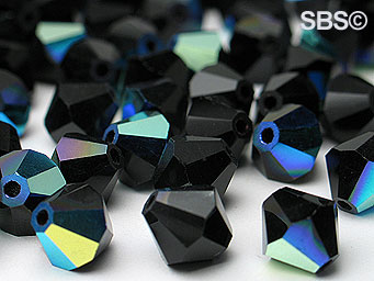 Preciosa 6mm Bicone - Jet AB (36) count