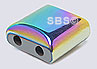 RAINBOW Magnetic Hematite 10x10 2-Hole (12)