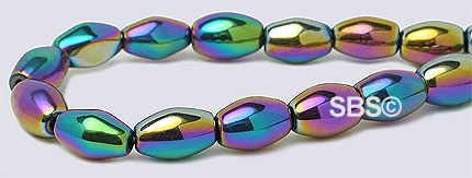 Rainbow Magnetic Hematite 4x7 Rice