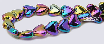 Rainbow Magnetic Hematite 6mm Heart