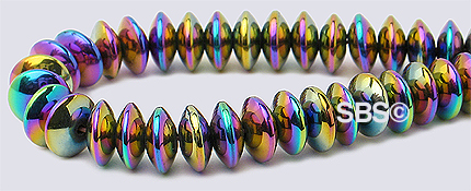 Rainbow Magnetic Hematite 6mm Rondel