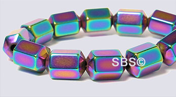 Rainbow Magnetic Hematite 6x8 18-face