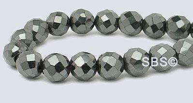 Hematite 6mm Faceted (non-magnetic)