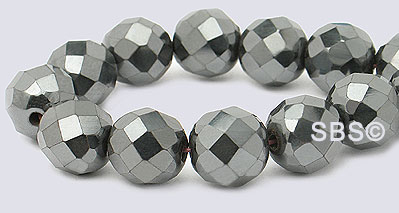 High Power Magnetic Hematite 8mm Faceted AAA Grade