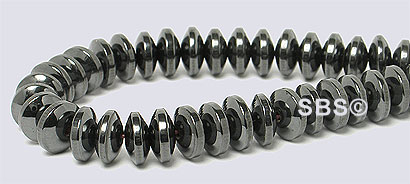 Magnetic Hematite 6mm DOMED  Rondel AAA Grade