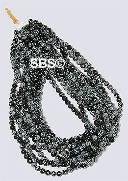 Snowflake Obsidian 6mm (round) 10 strands AA Grade