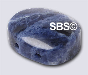 Sodalite 12x15 Flat Oval 2-Hole (50)
