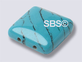 Turquoise (Imitation) 12x12mm 2-Hole (100)