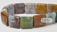Fancy Jasper 12x12 2-Hole Gemstone Beads (16" strand)