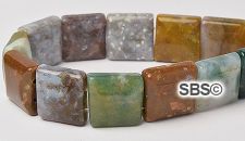 Fancy Jasper 12x12 2-Hole Gemstone Beads (16" strand)