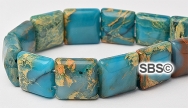 Impression Jasper 12x12 2-Hole Gemstone Beads (16" strand)