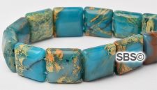 Impression Jasper 12x12 2-Hole Gemstone Beads (16" strand)