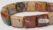 Ocean Jasper 12x12 2-Hole Gemstone Beads (16" strand)