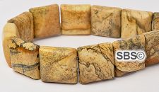 Picture Jasper 12x12 2-Hole Gemstone Beads (16" strand)