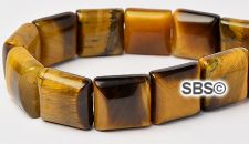 Tiger Eye 12x12 2-Hole Gemstone Beads (16" strand)