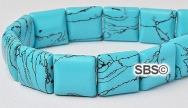 Turquoise (Imitation) 12x12 2-Hole Gemstone Beads (16" strand)