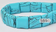 Turquoise (Imitation) 12x12 2-Hole Gemstone Beads (16" strand)