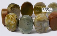 Ocean Jasper 12x15 2-Hole Gemstone Beads (16" strand)