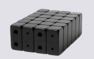 6mm x 12mm 2-Hole Magnetic CLASP Black (12)