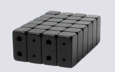 6mm x 12mm 2-Hole Magnetic CLASP Black (12)