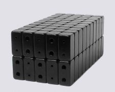 6mm x 12mm 2-Hole Magnetic CLASP Black (50)