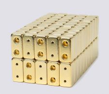 6mm x 12mm 2-Hole Magnetic CLASP Gold (50)