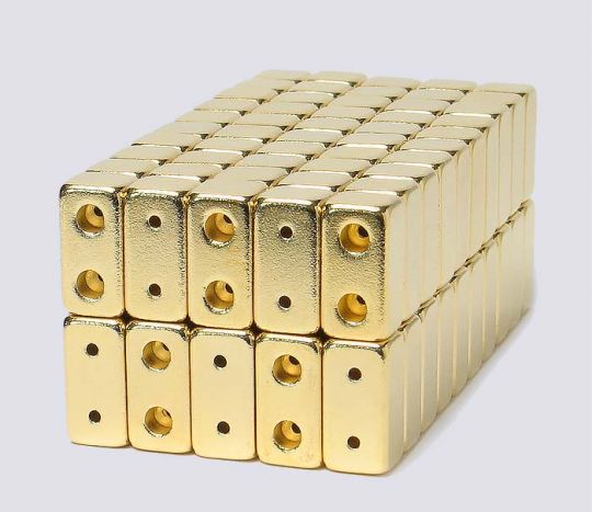 6mm x 12mm 2-Hole Magnetic CLASP Gold (50)