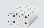 6mm x 12mm 2-Hole Magnetic CLASP Silver (12)