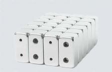 6mm x 12mm 2-Hole Magnetic CLASP Silver (12)