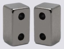 6mm x 12mm 2-Hole Magnetic CLASP Hematite color (1)