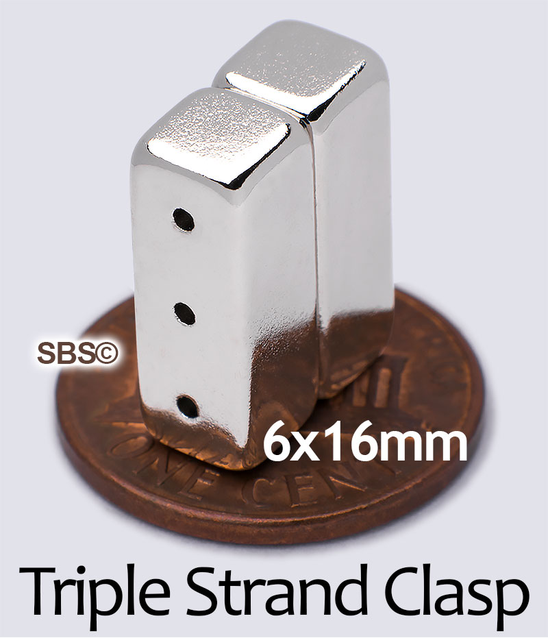 3-Hole Magnetic Clasp 6x16mm size comparison photo