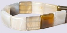 Botswanna Agate LIGHT 12x12 2-Hole Gemstone Beads