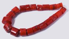 Coral (Heat Treated) Asst. Barrel Beads 8" inch strand