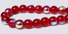 Czech 6mm Round Beads - Siam / Ruby AB