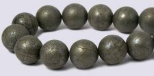 Golden Pyrite Gemstone Beads - 8mm Round