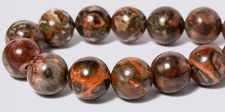 Leopard Skin Jasper RED Gemstone Beads - 8mm Round