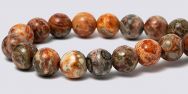 Leopard Skin Jasper RED Gemstone Beads - 6mm Round