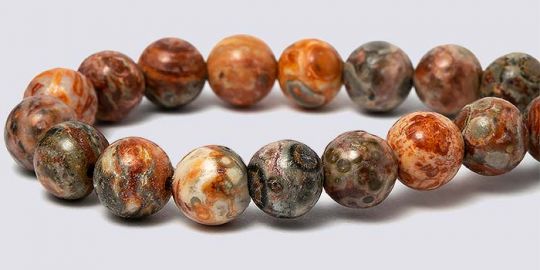 Leopard Skin Jasper RED Gemstone Beads - 6mm Round