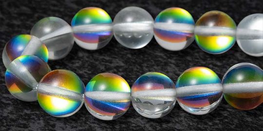 Mermaid Glass Beads - 8mm Round Vitrail