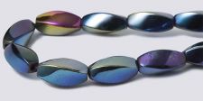 Midnight Magnetic Hematite Beads 5x11 (4-sided) Swirl