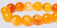 Natural Carnelian LIGHT Gemstone Beads - 8mm Round