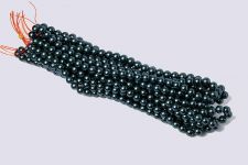Pearl Magnetic Hematite 8mm Beads - Viridian DARK (10 strands)
