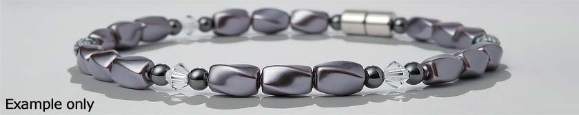 Pearl Magnetic Hematite Beads - Twists
