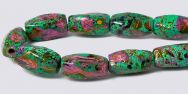 Picasso Magnetic Hematite Beads 5x11 (4-sided) Swirl - Turquoise