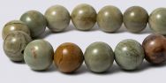 Silver Leaf Jasper Gemstone Beads - 8mm Round