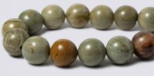 Silver Leaf Jasper Gemstone Beads - 8mm Round